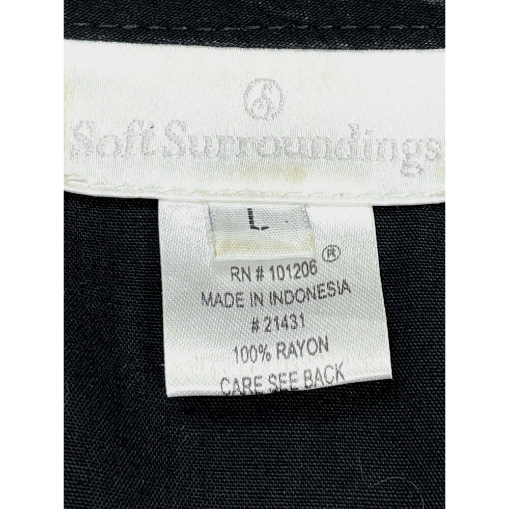 Soft Surroundings Kaftan Dress Womens Large Sea Shell Accent Resort Cruise Black - Picture 9 of 14